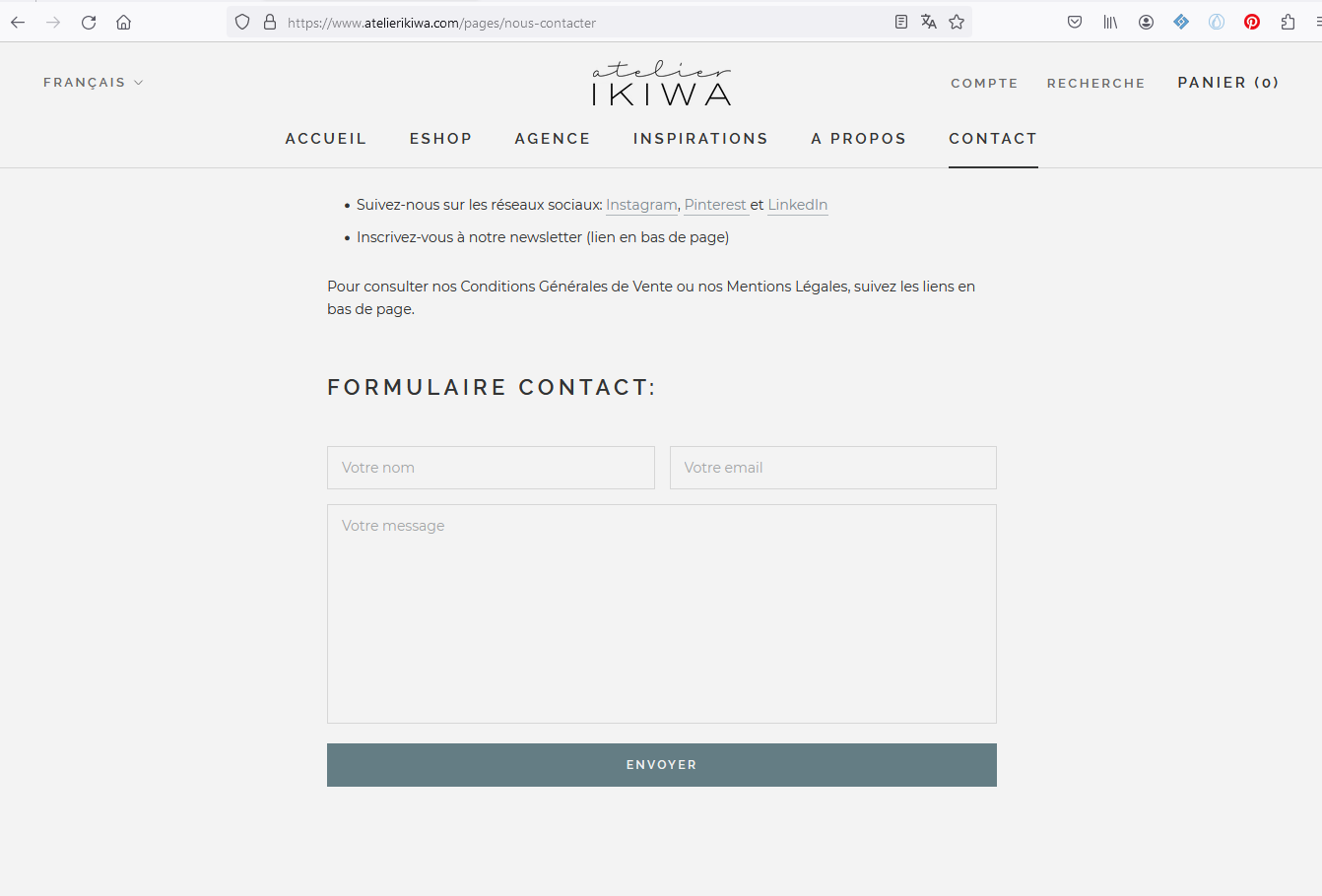 Formulaire de contact sans blabla