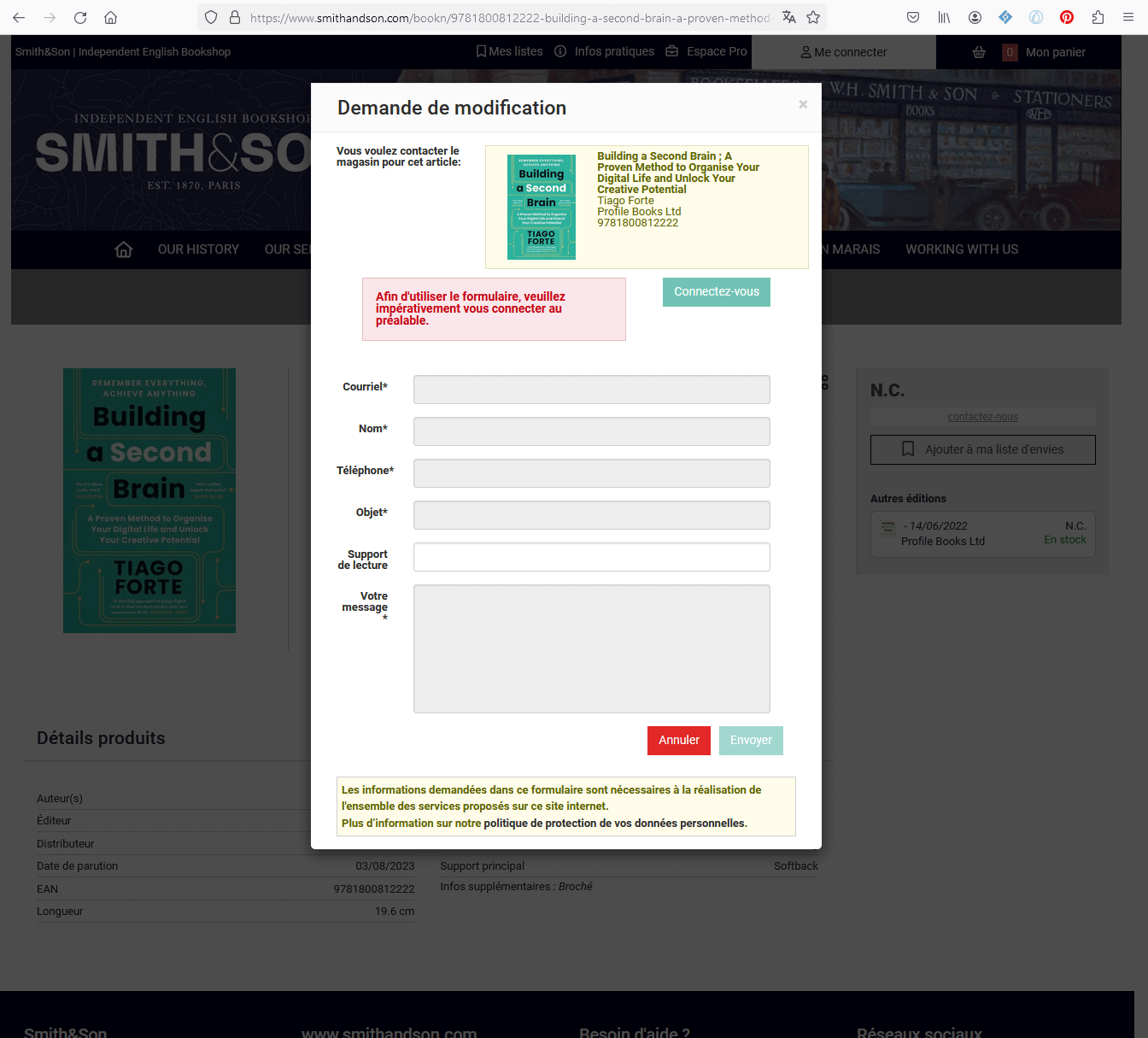 Formulaire de contact